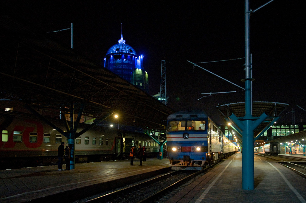 Abschied von Samara: Unser Nachtzug nach Wolgograd steht bereit.