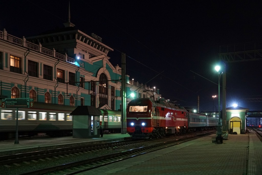 Unser Zug nach Astana vor der Abfahrt in Omsk