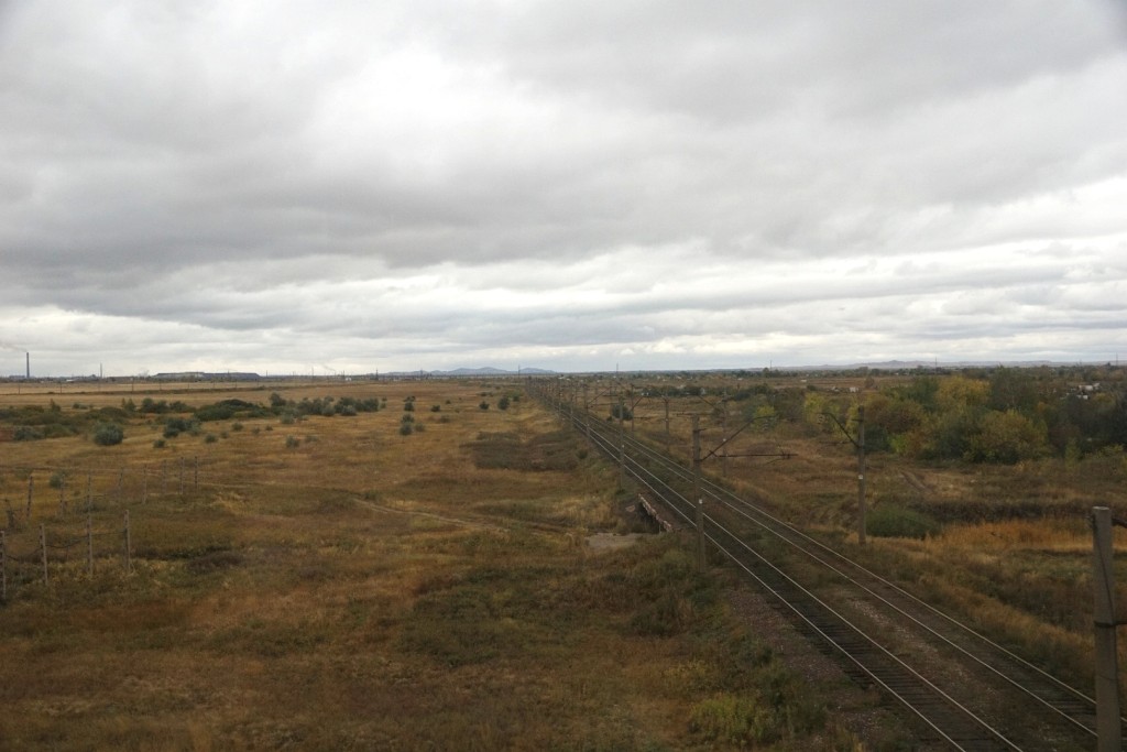 Fahrt durch die kasachische Steppe