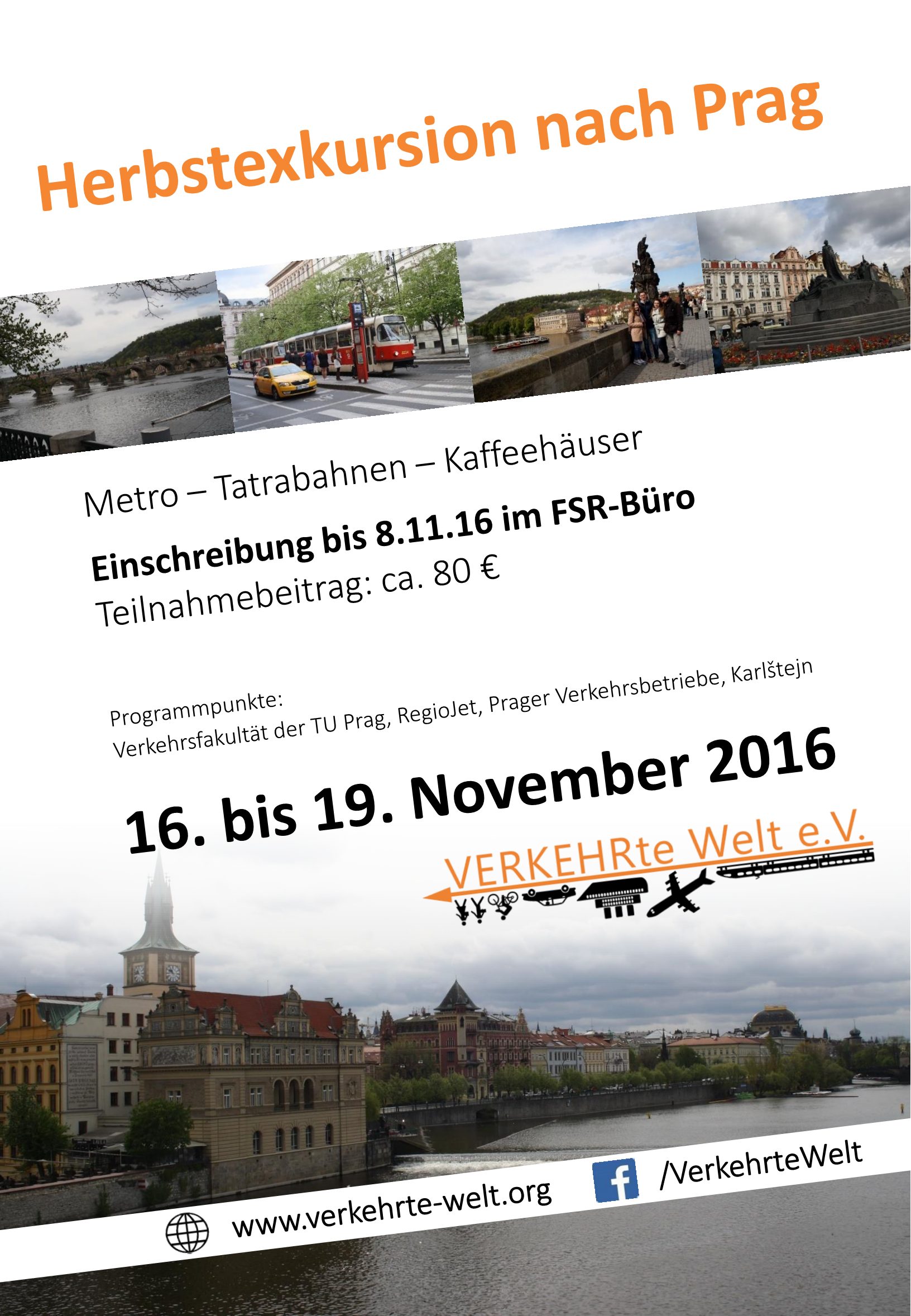 Plakat Herbstexkursion 2016 nach Prag