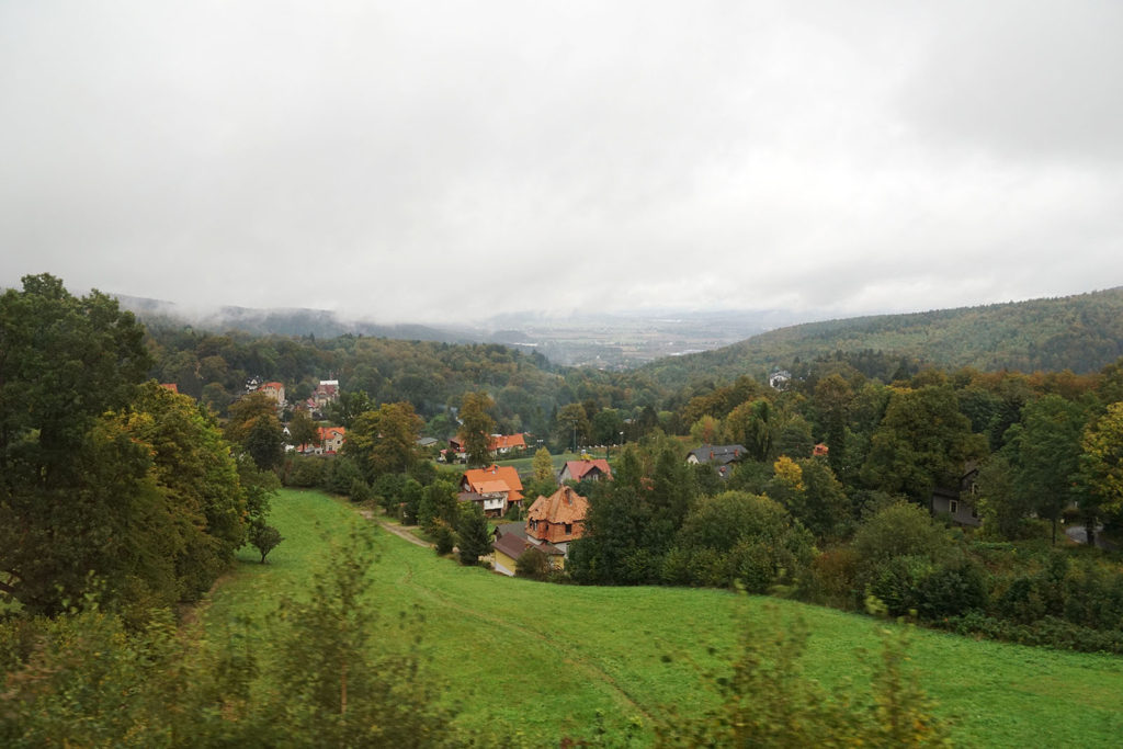 Blick auf Oberschreiberhau im Riesengebirge auf polnischer Seite