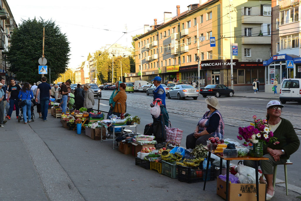Straßenhändler in Kaliningrad