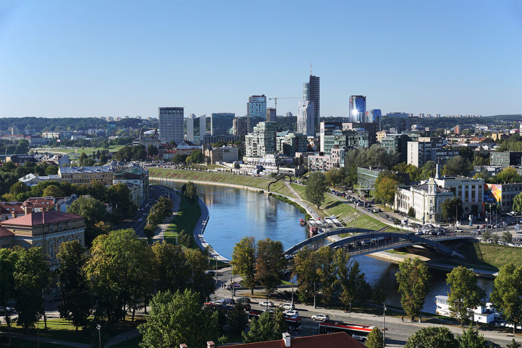 Blick auf den modernen Teil der Innenstadt von Vilnius